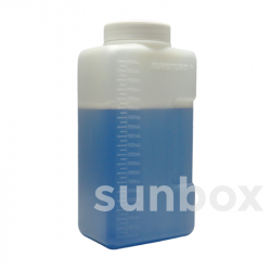 2L rectangular graduate bottle with white lid with gasket