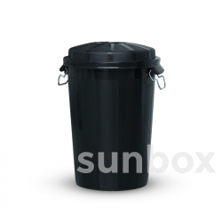 95L Black Container With Lid