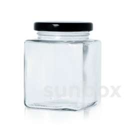 200ml Transparent CUBIC Glass Jar