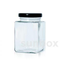 375ml Transparent CUBIC Glass Jar