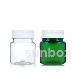 60ml PET Pill Jar with Hinged Lid