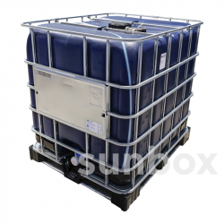 Dark Blue IBC Tank 1000L, Opening 220