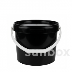 7L Black Bucket with White Handle