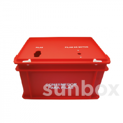 Red box for batteries (40x30x23,5cm)