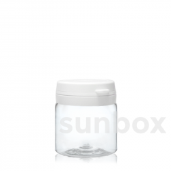 50ml PET Pill Jar with Hinged Lid
