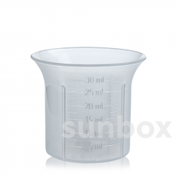 30ml Graduated measuring cup.